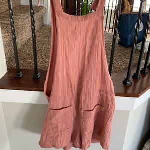 Shein tie shoulder dual pocket romper. Size m.
